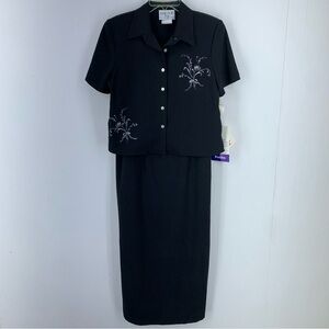 Vtg Leslie Belle Womens 8P Petite Dress Jacket Gauzy Cottage Core Dead Stock NEW